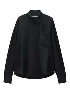 Рубашка с разрезами на рукавах Alexander Wang, черный