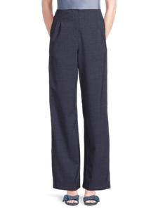 Широкие брюки Marfa из смесовой шерсти Tanya Taylor, цвет Dark Chambray Blue