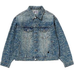 A BATHING APE Вышитая джинсовая куртка, BLX-Blue