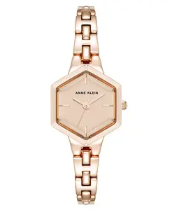 Женские часы-браслет Quartz Petite с шестигранным корпусом из розового золота, 21 мм Anne Klein, мультиколор