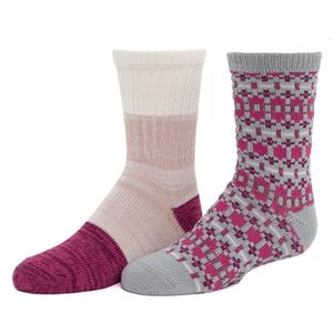 Набор из 2 пар носков Fairisle Crew для девочек Cuddl Duds Plushfill, цвет Pink Fair Isle