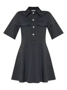 Декорированное мини-платье с короткими рукавами GANNI, черный