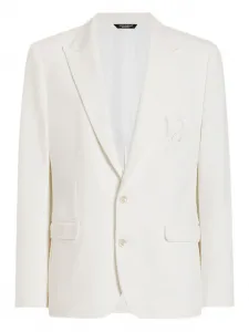 Вышитый однобортный пиджак DOLCE & GABBANA, белый