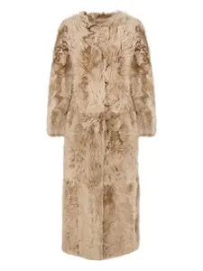 Пальто из тосканской овчины YVES SALOMON, коричневый