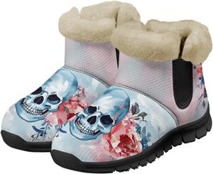 Женские зимние ботинки Jeiento Skull с мехом, утепленные, розовые, легкие и удобные, на легкой подошве