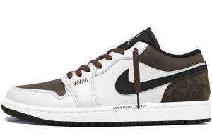 Jordan Кроссовки Air 1 Lightweight Height Increasing Low top Vintage Basketball Shoes Men's Black Brown