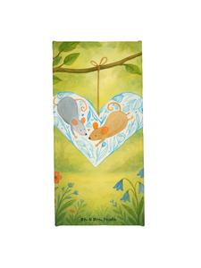 Mr. & Mrs. Panda Банное полотенце с изображением мыши и сердечка, без надписи, белого цвета