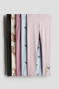 Упаковка из 5 хлопковых леггинсов H&M, розовый