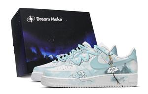 Nike Низкие износостойкие кроссовки для скейтбординга Air Force 1, мужские, голубые