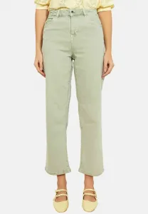 Джинсы с высокой талией, прямого кроя, свободного кроя. Lolaliza, Khaki Mint