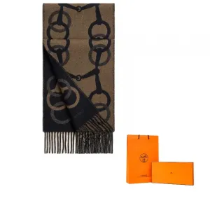 Кашемировый  вязаный шарф Men's Taupe HERMES