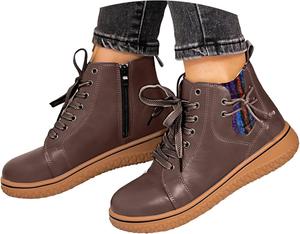 Ботильоны для женщин, женские кожаные ботинки на шнуровке с боковой молнией, ретро с круглым носком, женские повседневные удобные плоские кроссовки, уличная нескользящая обувь для прогулок Generic, Green