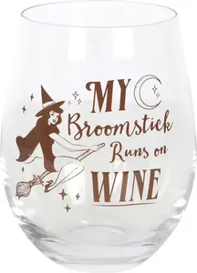 Бокал для вина без ножки Моя метла бежит на вине SD5196 (один размер) (коричневый/прозрачный) Unbranded