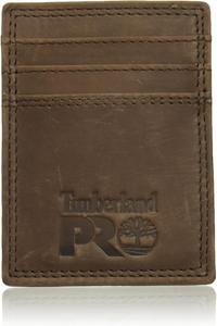 Timberland PRO мужской кожаный кошелек с передним карманом и зажимом для денег, Dark Brown