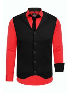 Рубашка с жилетом и галстуком, комплект из 3 предметов, красный Rusty Neal