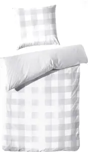 Постельное белье Hahn Home Textiles Percal, серая клетка, размер 220x240 см Hahn Haustextilien