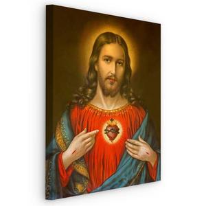 Картина на холсте Muralo Heiliges Herz Christus, 40x60x60 см цвет blau/braun/rot