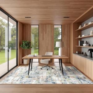 nuLOOM Aaliyah Abstract машинная стирка ковер-дорожка 77 x 366 см, для гостиной спальни столовой прихожей коридора кухни, Blue Multicolor/Ivory