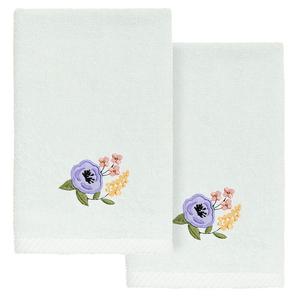 Linum Текстиль для дома Турецкий хлопок Verano Набор полотенец для кончиков пальцев с украшением из 2 предметов Linum Home Textiles, цвет Aqua