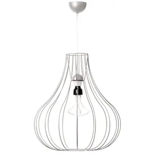 Подвесной светильник Hängelampe Leonie 110 E27 1 шт., минималистичный, современный, гармоничный Kayoom, серебряный