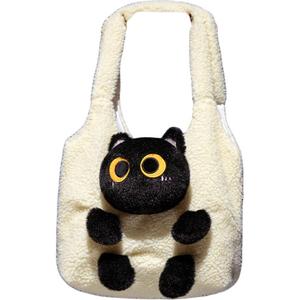 Сумка для кошки переносная холщовая сумка через плечо кроссбоди рюкзак для щенка кукольные товары Love of wormwood, черный