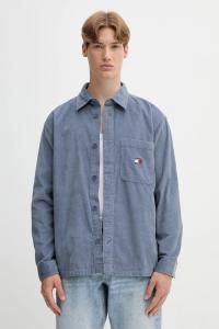 Хлопковая рубашка Tommy Jeans, синий