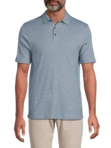 Рубашка-поло из фактурной хлопковой смеси Kenneth Cole, синий