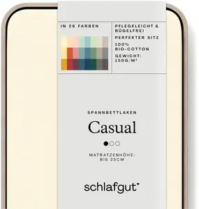 Простыня Schlafgut CASUAL из хлопка 90-100х190-200 см, 1 шт, цвет yellow light