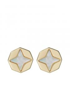 Tory Burch серьги-гвоздики Mother of Pearl, золотой