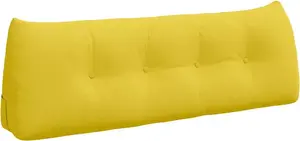 Подушка для спины , светло-желтая, 140 x 24 x 50 см, ткань vidaXL
