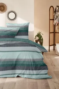 Постельное белье Flannel 135x200 в полоску, серо-зеленый, шалфей 172165-55 Westminster