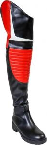 Женские сапоги Liliana Norris-1 с круглым носком и высоким голенищем в стиле Motorsport, Black/Red