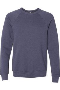 Толстовка BELLA + CANVAS из флисовой губки с круглым вырезом и рукавами реглан, цвет heather navy