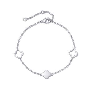 Посеребренный браслет «Клевер Станция» Adornia, серебряный