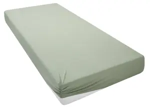 Простыня для моего дома "PHYSALIS", хлопок, матрасы высотой до 18 см, плоская простыня, натяжная простыня, простыня My home 120х200 см, 1 шт., цвет seegrün