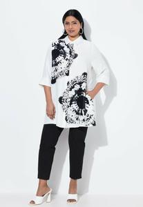 Блуза Ulla Popken SNOWFLAKE MOTIF 3/4 SLEEVE, Snow White/White