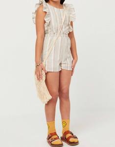 Комбинезон цвета слоновой кости с отделкой в ​​виде многополосного кружева и оборками на талии Hayden LA