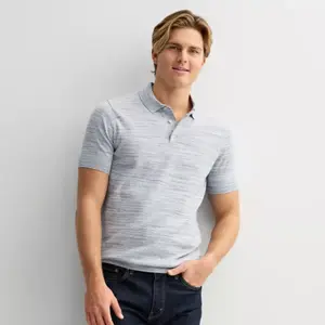 Мужской свитер-поло с коротким рукавом Sonoma Goods For Life, цвет blue spacedye