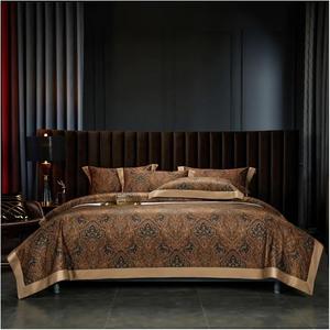 YUSIWOAL Комплект постельного белья винтажный бохо шоколадно-коричневый из египетского хлопка 1000TC