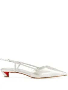 Туфли-лодочки Miss Z Slingina на плоской подошве Christian Louboutin, серый