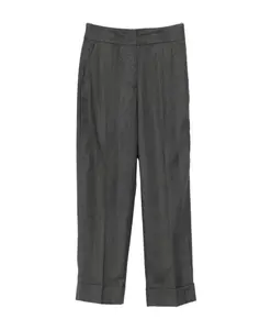 Серые брюки в елочку с отворотами Peserico, серый