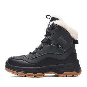 Зимние ботинки Jeep комбинированные на толстой подошве, серо-черный