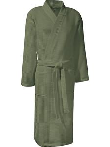 Erwin Müller Длинный банный халат унисекс из пике Hohenfels оливкового цвета