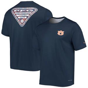 Мужская футболка Columbia Navy Auburn Tigers Terminal Tackle Omni-Shade
