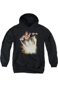 Детская толстовка с капюшоном «Супермен» Gildan, черный