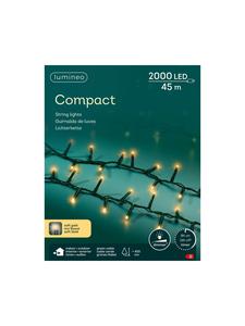 Lumineo Компактная светодиодная гирлянда из 2000 светодиодов, 45 м, зеленый кабель цвета "мягкое золото"