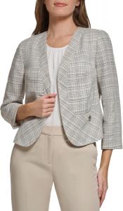 Женский клетчатый блейзер Tommy Hilfiger с открытым передом, Khaki Multi