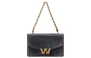 Александр Ванг Наследие Имитация Винтажной Кожи Мини Сумка Через Плечо Женская Черная Золотая