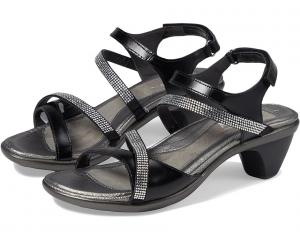 Туфли Naot Innovate, цвет Black Madras Leather/Black Microfiber/Clear Rhinestones