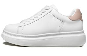 THOM WILLS Повседневные универсальные белые кожаные кроссовки низкие скейтбордские женские белый персиковый розовый хвост белый меловой хвост WG113, цвет White Chalk Tail WG113